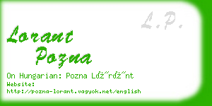 lorant pozna business card